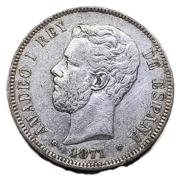 5 Pesetas 1871 (18-71) España XF