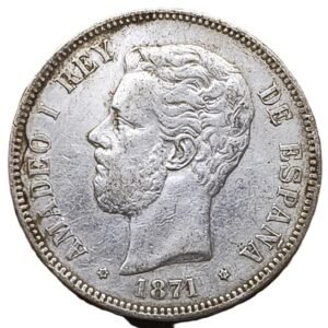 5 Pesetas 1871 Amadeo España XF+