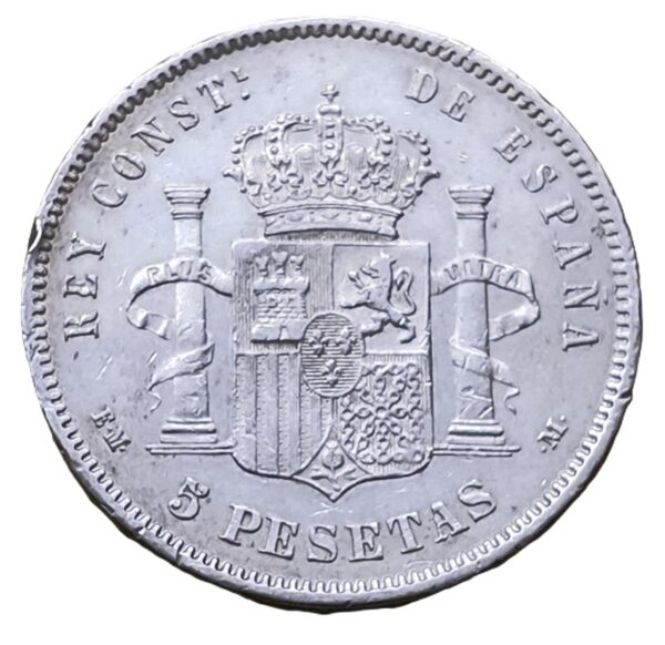 5 Pesetas 1878 (18-78) España XF - Imagen 2