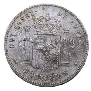 5 Pesetas 1885 (18-87) España VF reverso