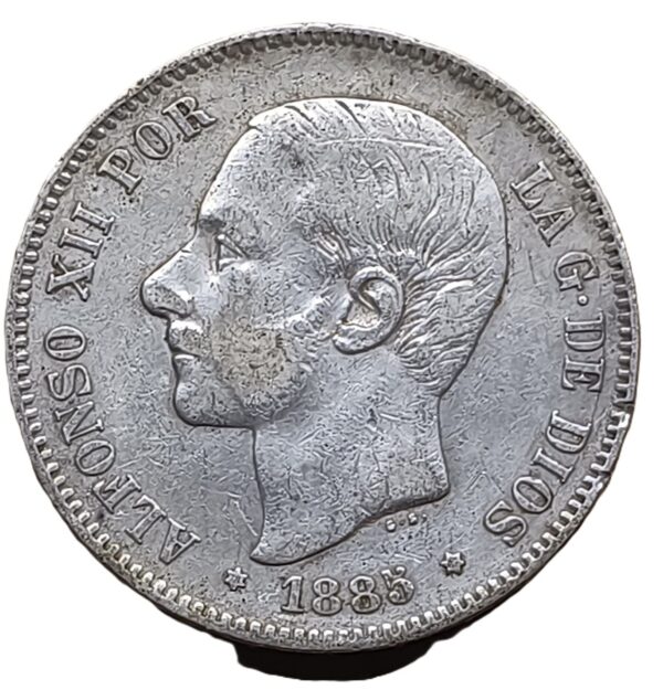 5 Pesetas 1885 (18-87) España VF
