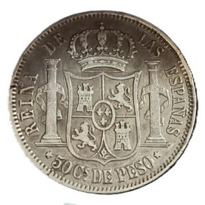 50 Centavos de Peso 1868 VF reverso