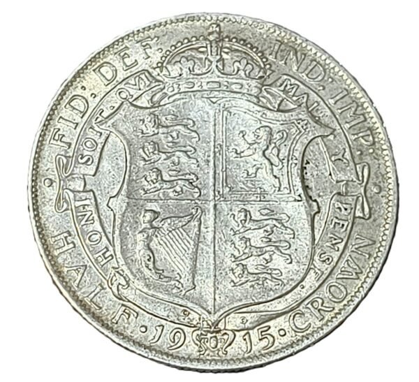 ½ Crown George V 1915 XF - Imagen 2