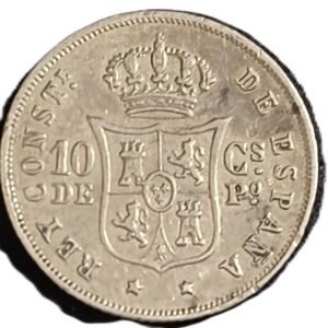 10 Centavos de Peso 1885 XF reverso
