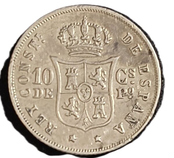 10 Centavos de Peso 1885 XF - Imagen 2