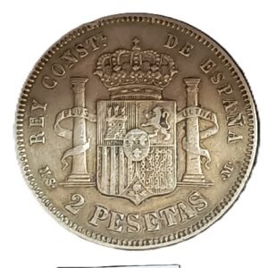 2 Pesetas 1881 (18-81) XF reverso