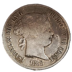 20 Centavos de Peso 1868 XF (Soldadura)