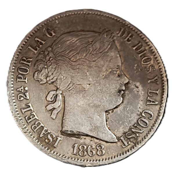 20 Centavos de Peso 1868 XF (Soldadura)