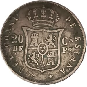 20 Centavos de Peso 1883 VF reverso