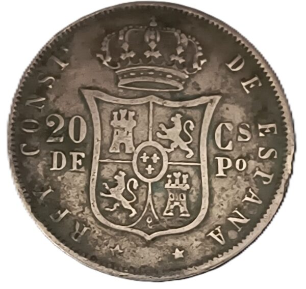 20 Centavos de Peso 1883 VF - Imagen 2