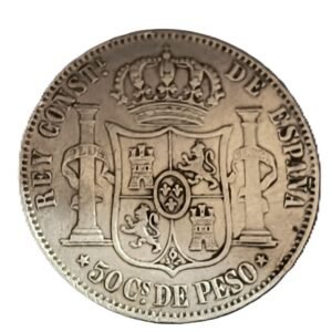 50 Centavos de Peso 1882 XF (Limpiado) reverso