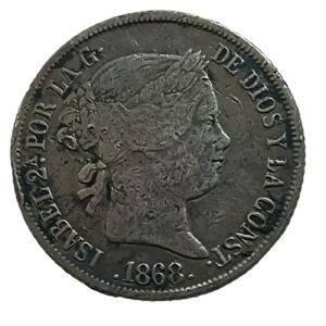 20 Centavos de Peso de Isabel II, Manila 1868