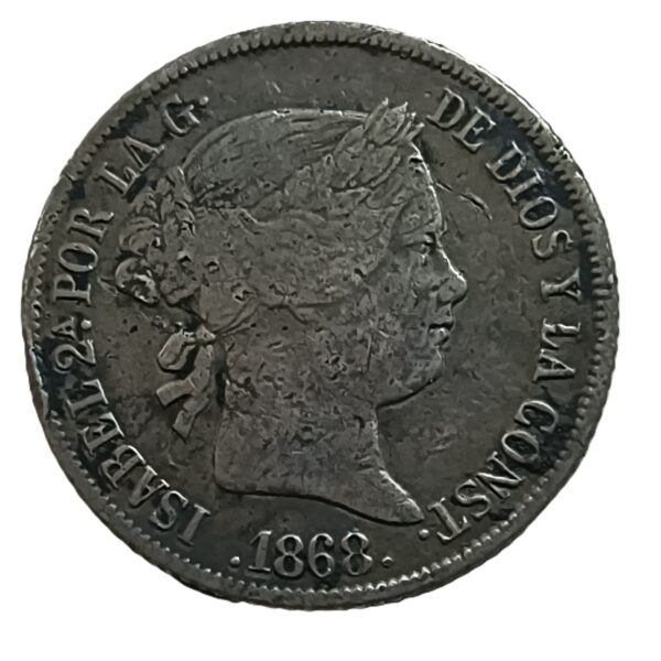 20 Centavos de Peso de Isabel II, Manila 1868