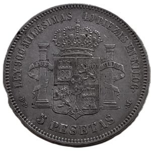 5 Pesetas de Alfonso XII, 1876 (18-76) reverso