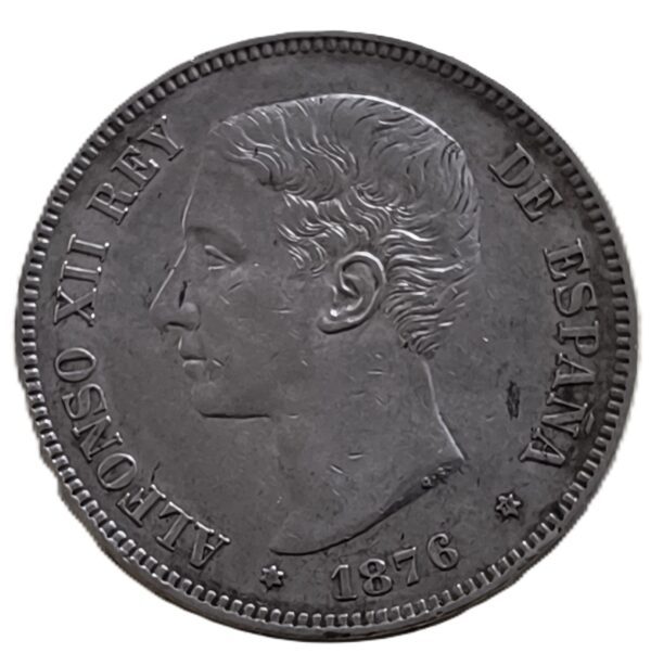 5 Pesetas de Alfonso XII, 1876 (18-76)