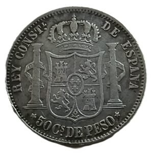 50 Centavos de Peso de Alfonso XII, Manila 1883 reverso