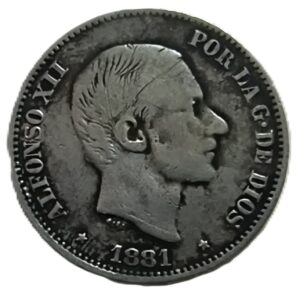 50 Centavos de Peso de Alfonso XII, Manila 1883