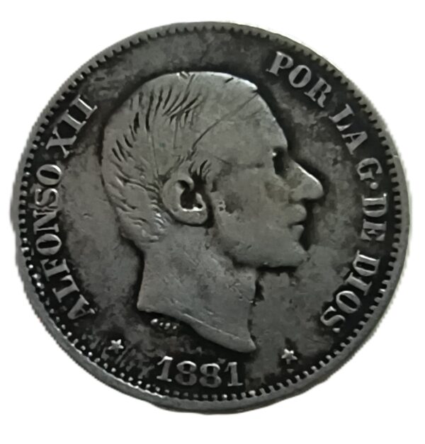 50 Centavos de Peso de Alfonso XII, Manila 1883