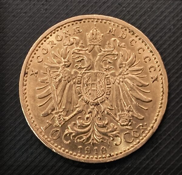 10 Coronas Oro 1910 Austria – Francisco José I - Imagen 2