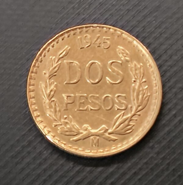 2 Pesos Oro México 1945