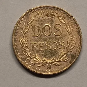 2 Pesos Oro México 1945