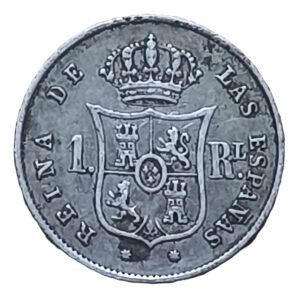 1 Real Isabel II 1851 Sevilla reverso