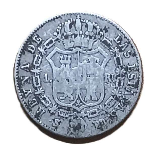 1 real Isabel II 1844 Sevilla - Imagen 2