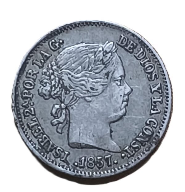 1 real Isabel II 1857 Barcelona