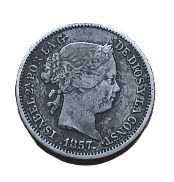 1 real Isabel II 1857 Sevilla