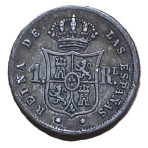 1 real Isabel II 1860 Madrid reverso