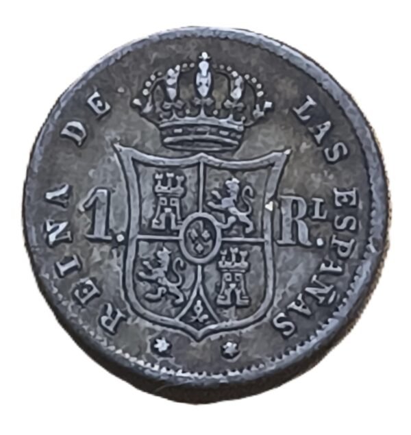 1 real Isabel II 1860 Madrid - Imagen 2