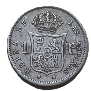1 real Isabel II 1863 Madrid reverso