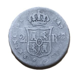2 Reales Isabel II 1853 Sevilla reverso