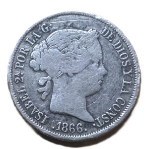 40 Céntimos Isabel II 1866 Madrid