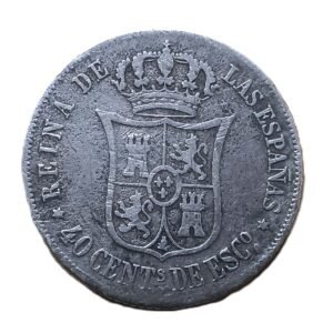 40 Céntimos Isabel II 1866 Madrid reverso