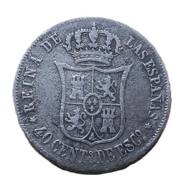 40 Céntimos Isabel II 1866 Madrid - Imagen 2