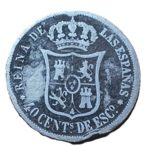 40 Céntimos de Escudo Isabel II 1866 Sevilla reverso