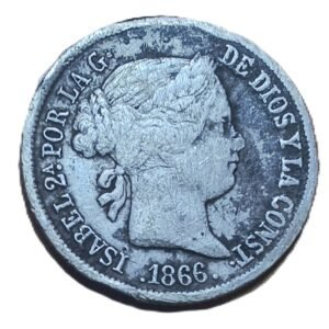 40 Céntimos de Escudo Isabel II 1866 Sevilla