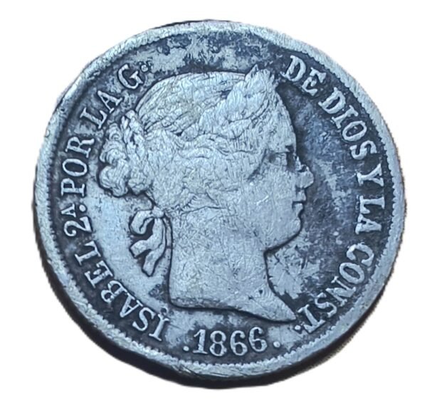 40 Céntimos de Escudo Isabel II 1866 Sevilla