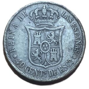 40 Céntimos de Escudo Isabel II 1868 Sevilla reverso