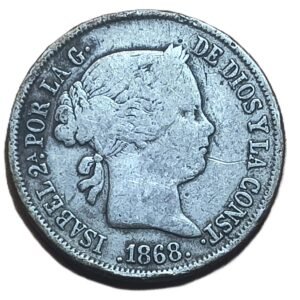 40 Céntimos de Escudo Isabel II 1868 Sevilla