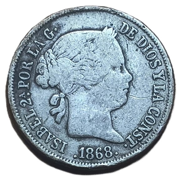 40 Céntimos de Escudo Isabel II 1868 Sevilla