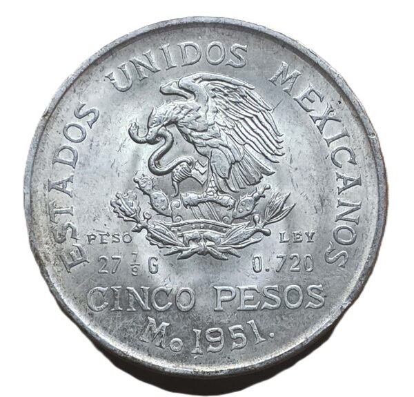 5 Pesos Hidalgo 1951