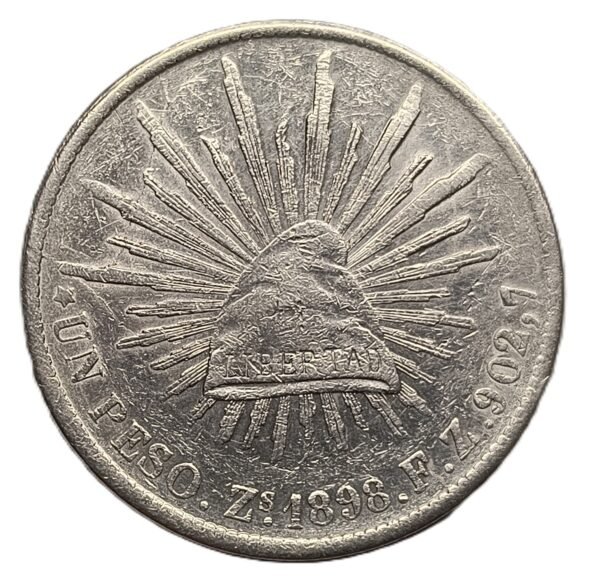 1 Peso Zacatecas 1898 FZ