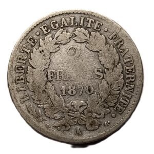 2 Francs 1870 A reverso