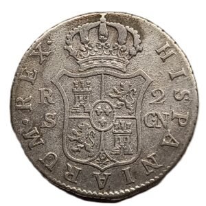 2 Reales 1793 Carlos IV · Sevilla reverso