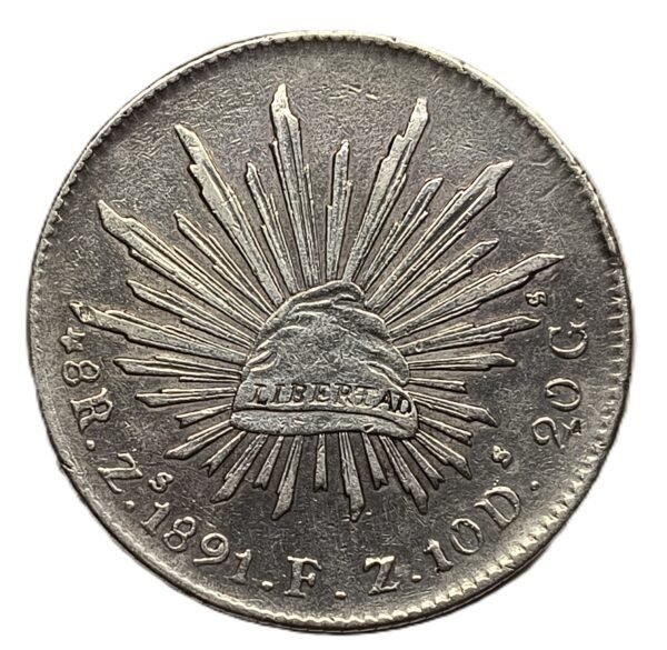 8 Reales México Zacatecas FZ 1891