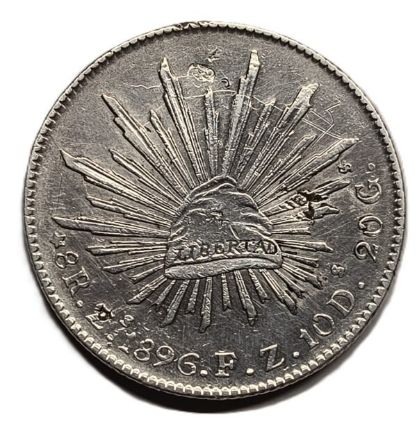 8 Reales México Zacatecas FZ 1896