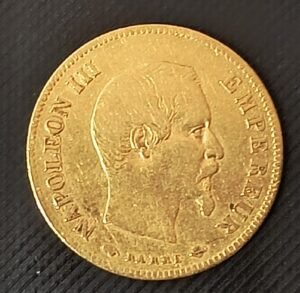 Moneda de Oro 10 Francs 1857 Napoleón III