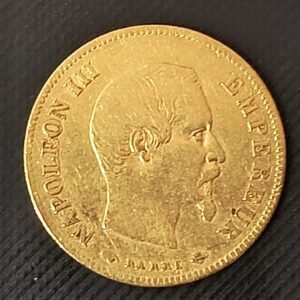 Moneda de Oro 10 Francs 1857 Napoleón III